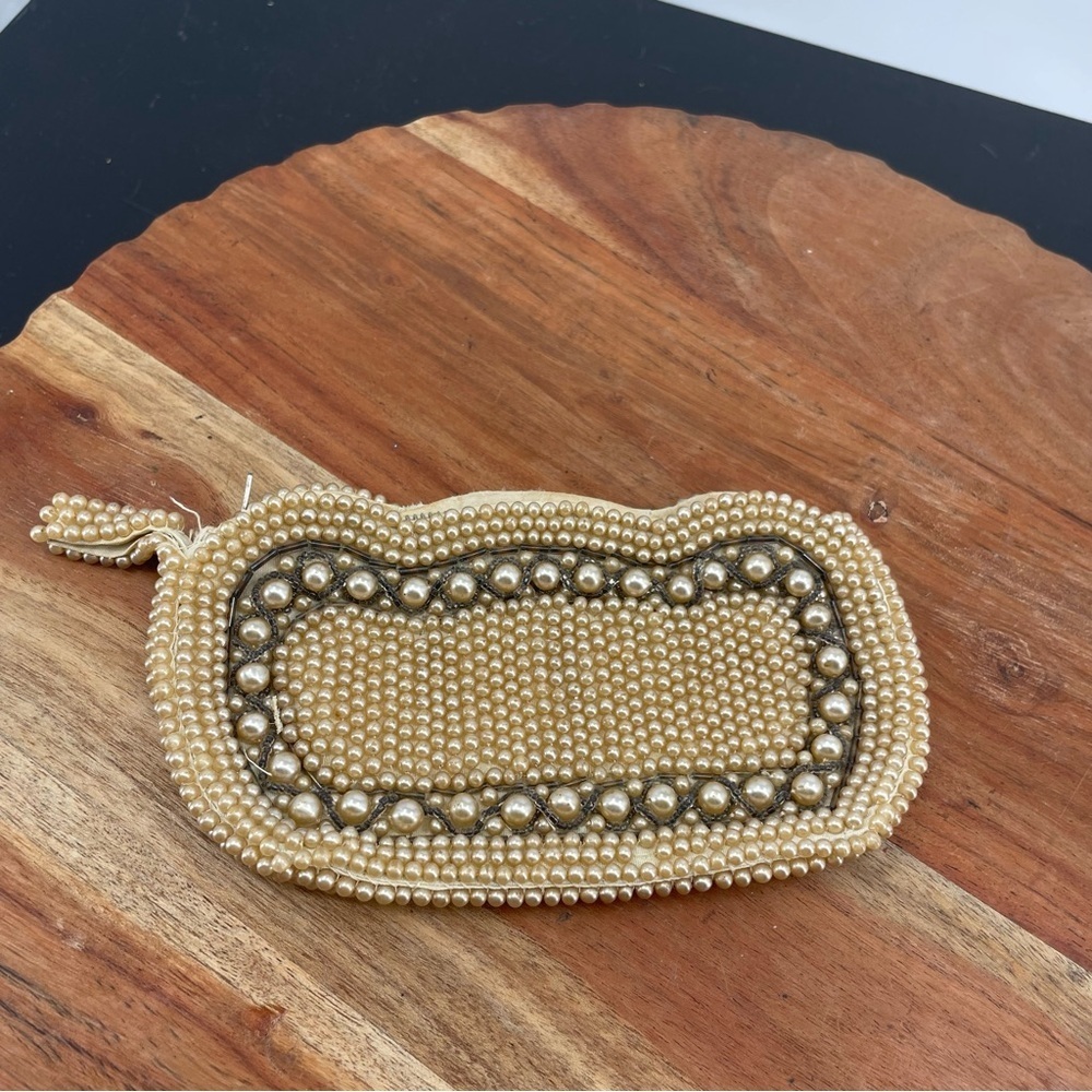 Miranda Small beaded clutch‎ bag, vintage 50s made in Japan 6 x 3”